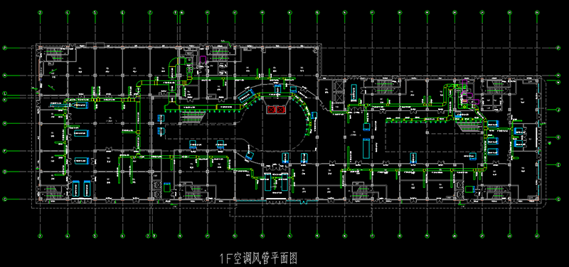长兴阳光天地一楼中央空调风管平面图