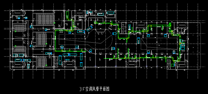 长兴阳光天地三层中央空调风管平面图